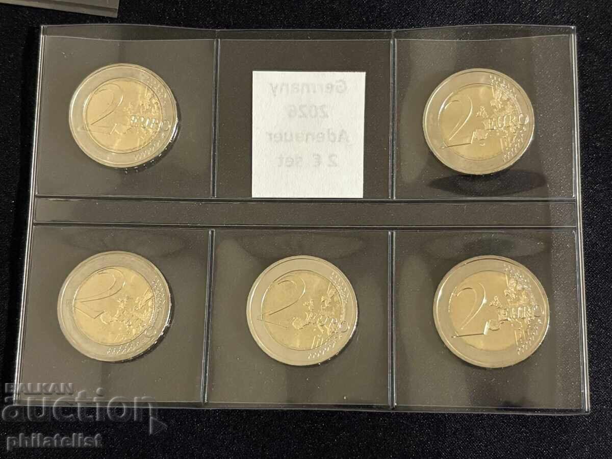 Παράδοση Γερμανία 2026 – Σετ 2 ευρώ πλήρης σειρά Κόνραντ Αντενάουερ ADFGJ