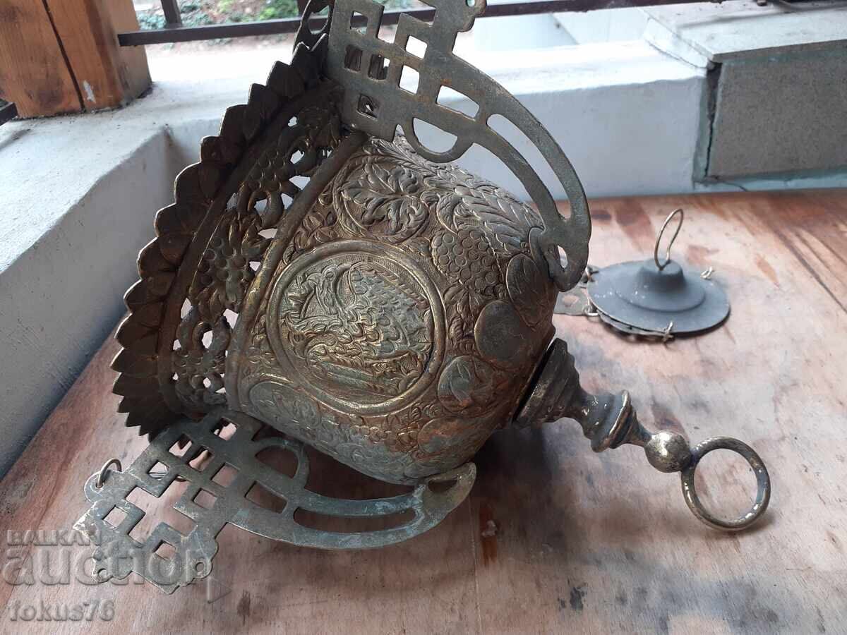 Huge antique hanging oil lamp brass censer incense burner with price € 149.00 | 291.42 BGN