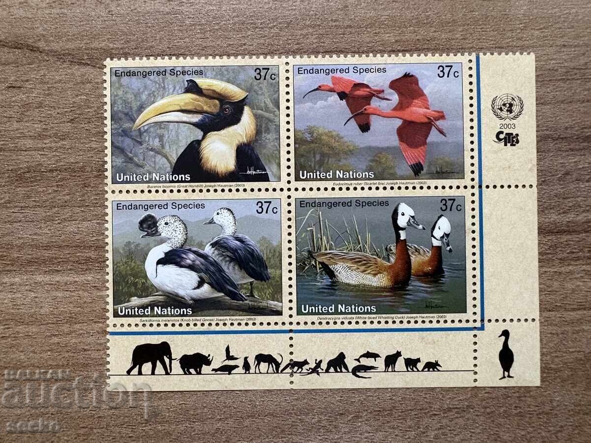 ONU New York - Specii pe cale de dispariție - 30 ani de Convenție (2003) MNH