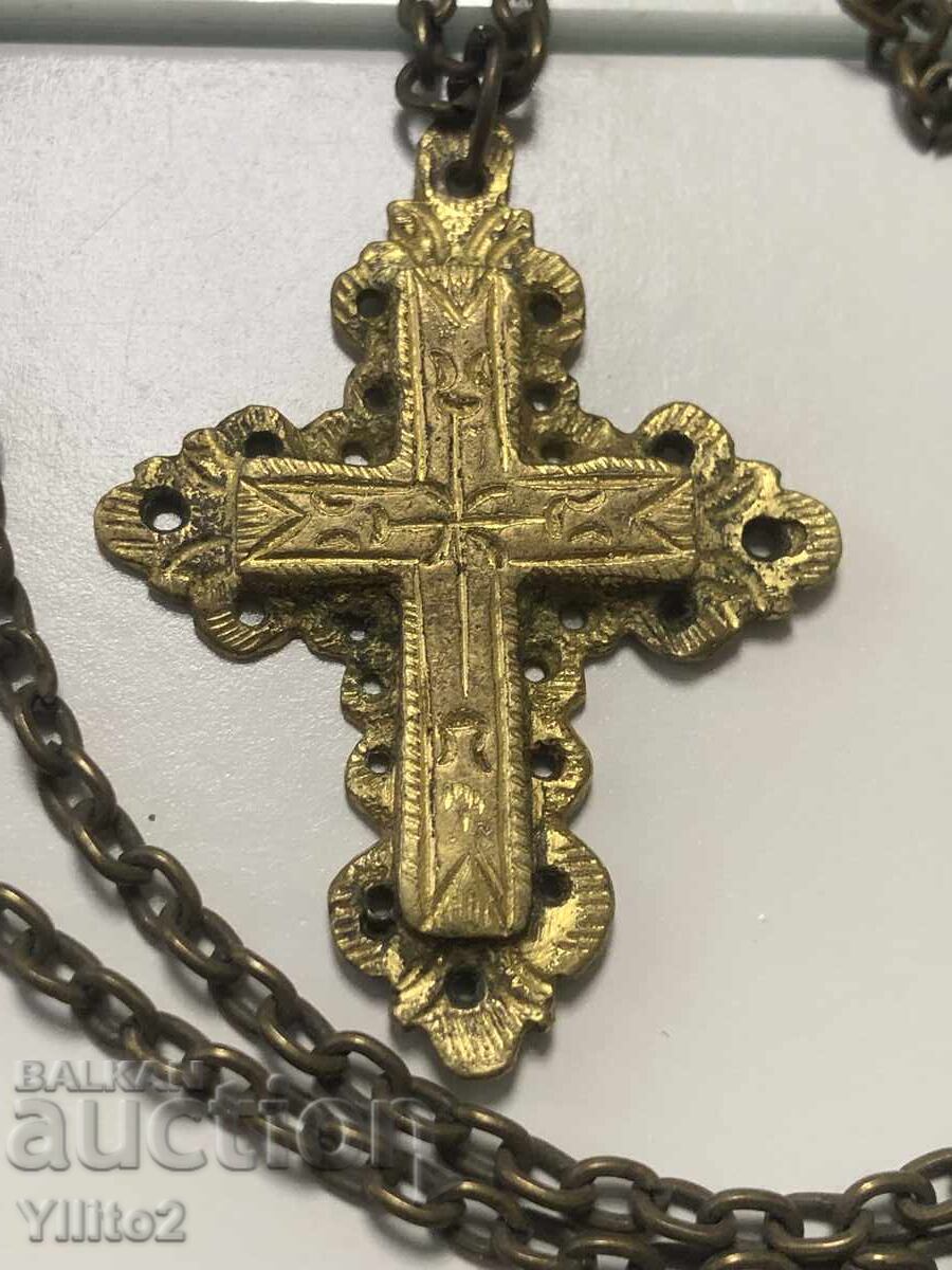 Auction  National Revival period gold-plated cross
