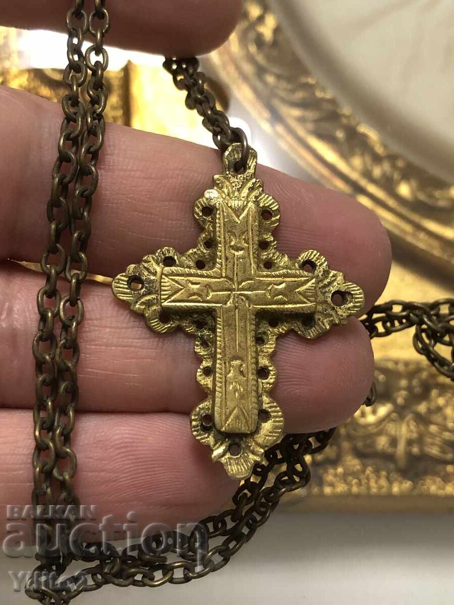 National Revival period gold-plated cross