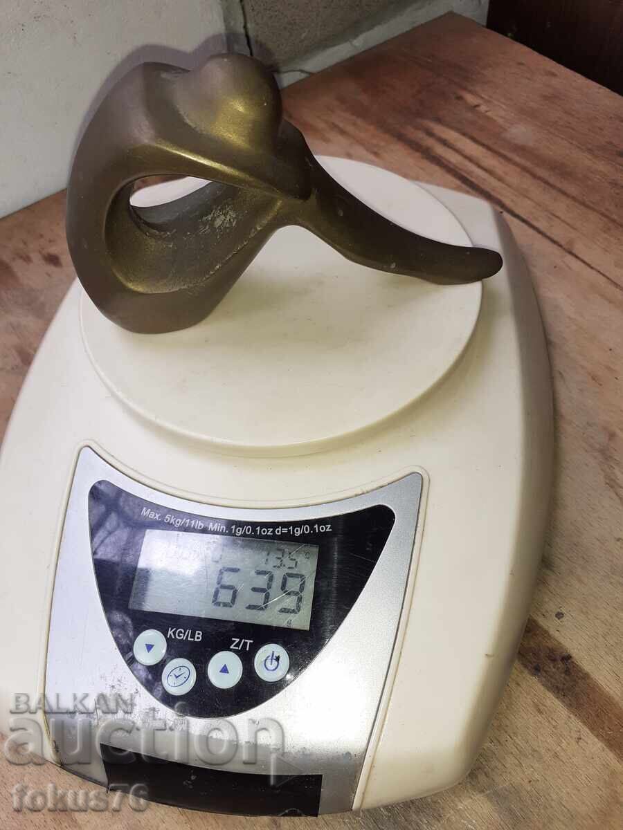 Стара изящна статуетка фигура пластика масивен бронз - 7