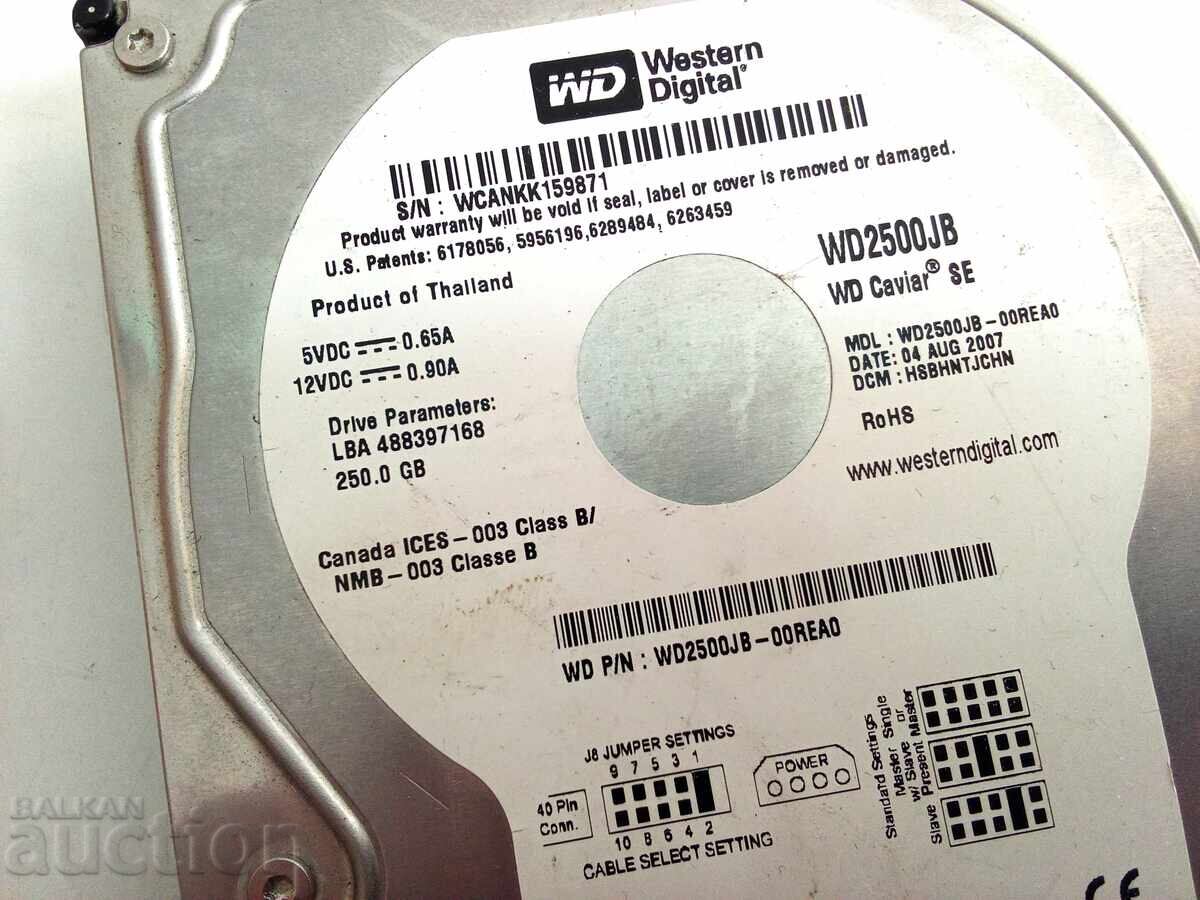 Σκληρός δίσκος 250GB χωρίς οδηγούς με τιμή € 2.50 | 4.89 BGN