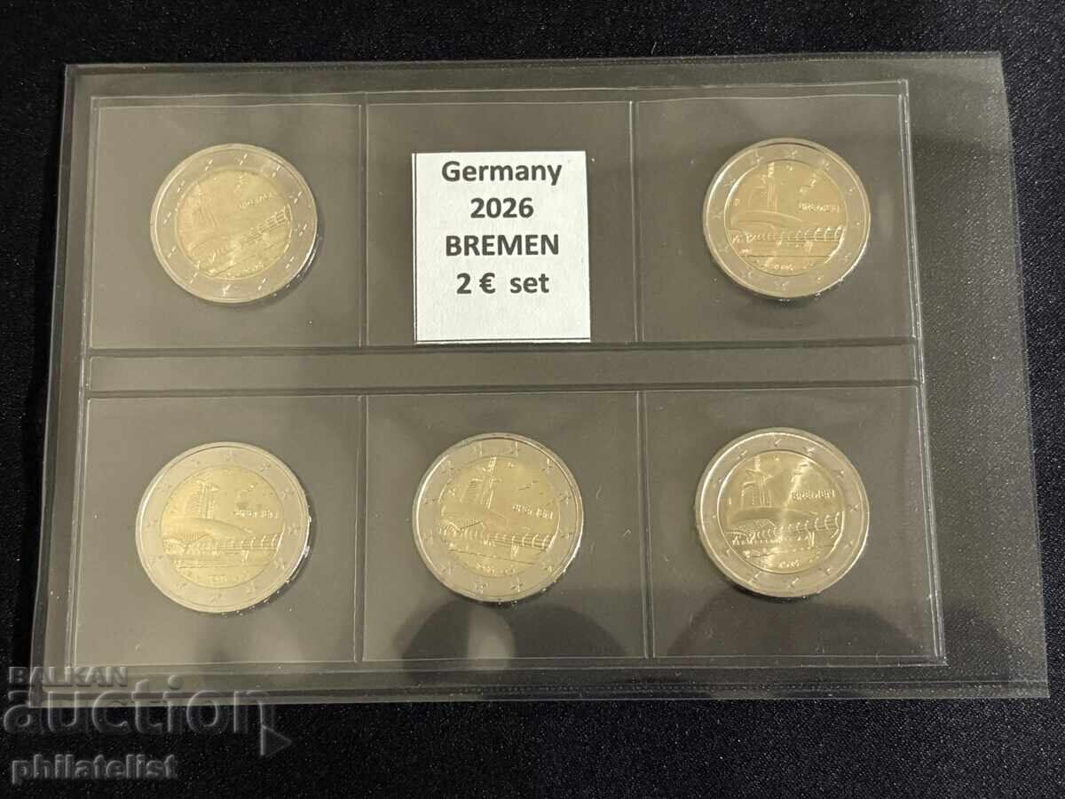 Γερμανία 2026 – 2 ευρώ – πλήρες σετ Universum Bremen UNC