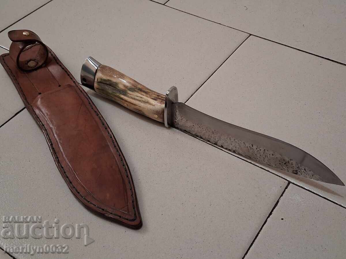 Cuțit de vânătoare cu mâner de coarne de cerb - 5