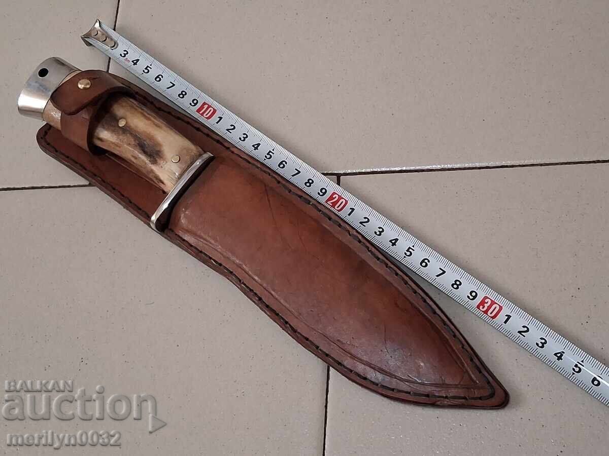 Cuțit de vânătoare cu mâner de coarne de cerb - 6