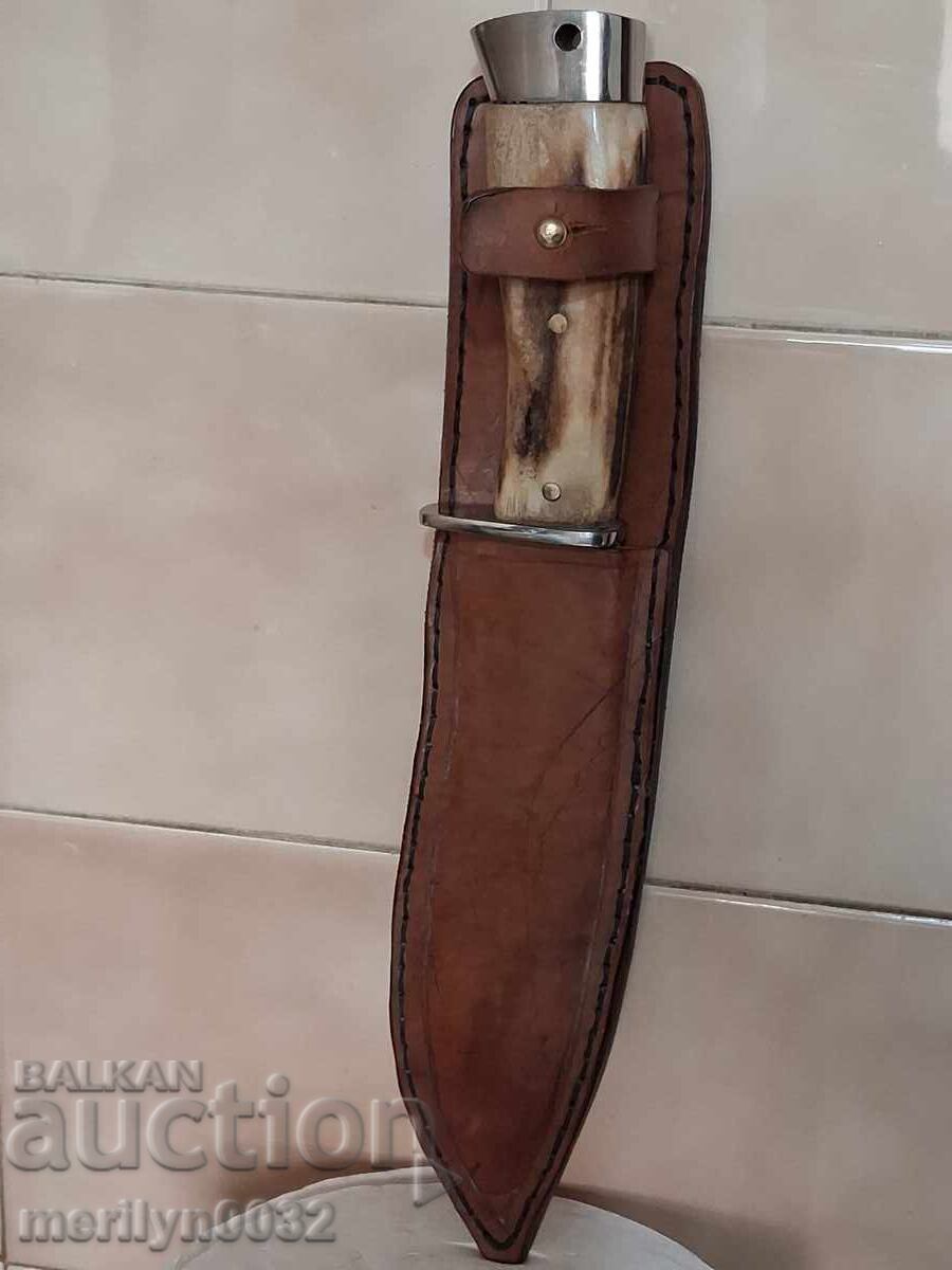 Cuțit de vânătoare cu mâner de coarne de cerb - 7