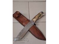 Ловен нож с кания дръжка еленов рог