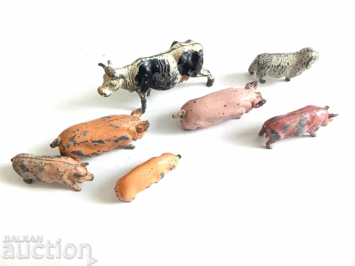 Vintage Metal British / J Hill Cow Horse Pig Mix Job Lot - 5