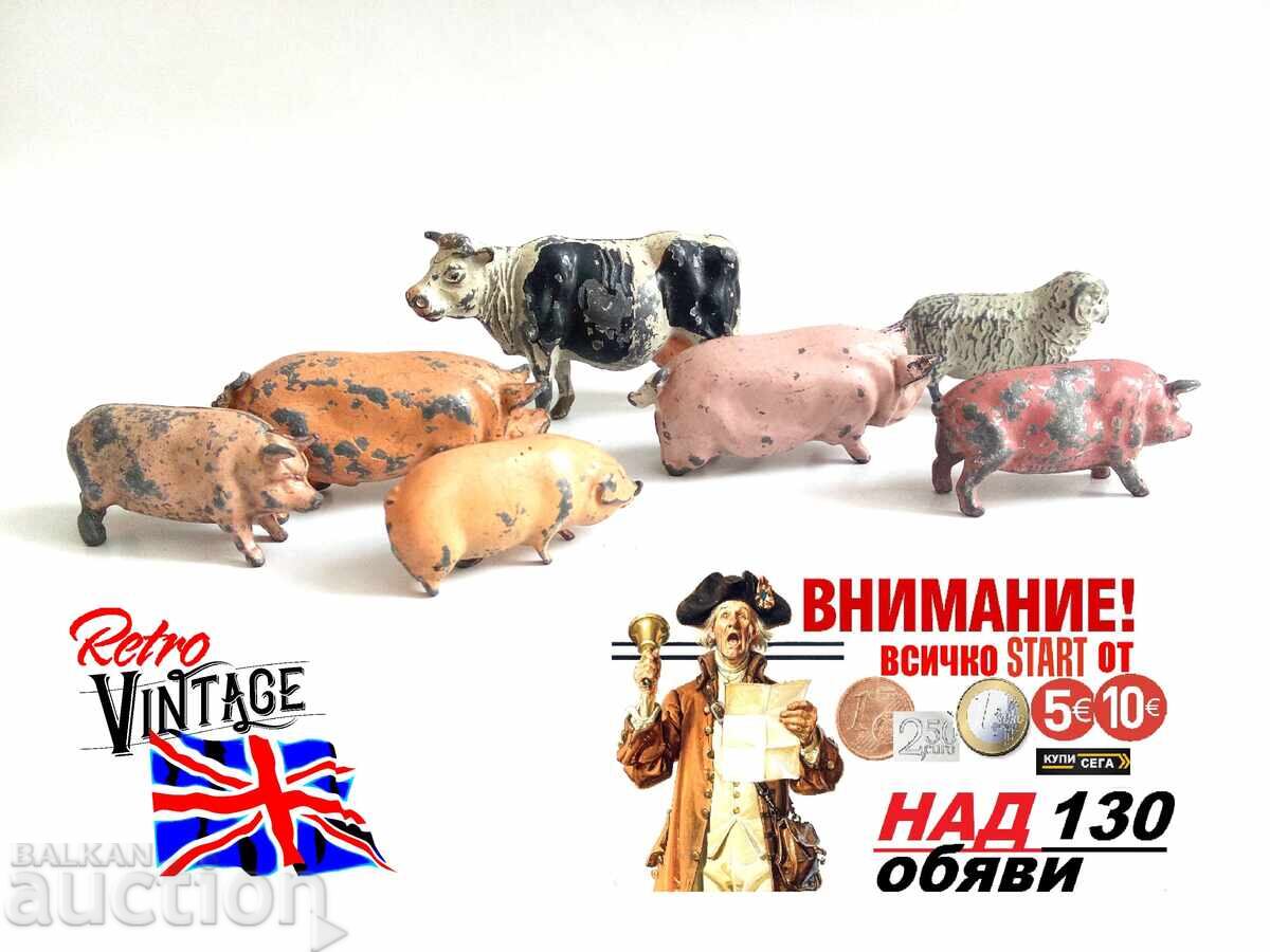 Vintage Metal British / J Hill Cow Horse Pig Mix Job Lot