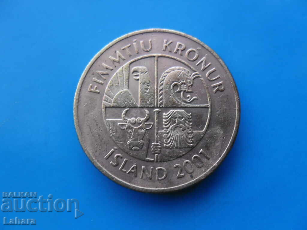 50 κορώνες 2001 Ισλανδία με τιμή € 1.02 | 1.99 BGN
