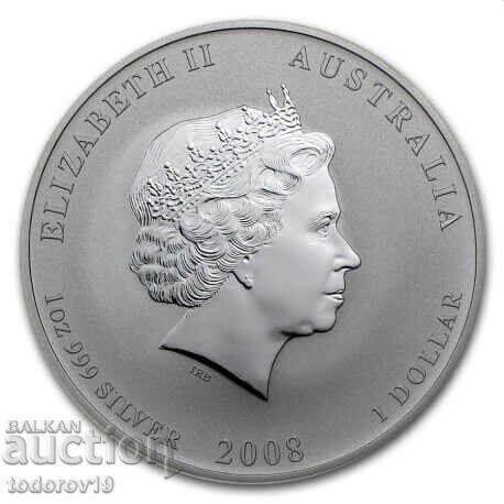 Сребро 1 oz Годината на Мишката 2008 с цена € 149.99 | 293.35 лв.
