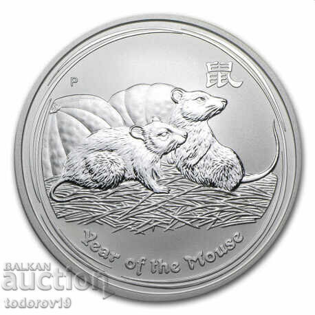 Сребро 1 oz Годината на Мишката 2008