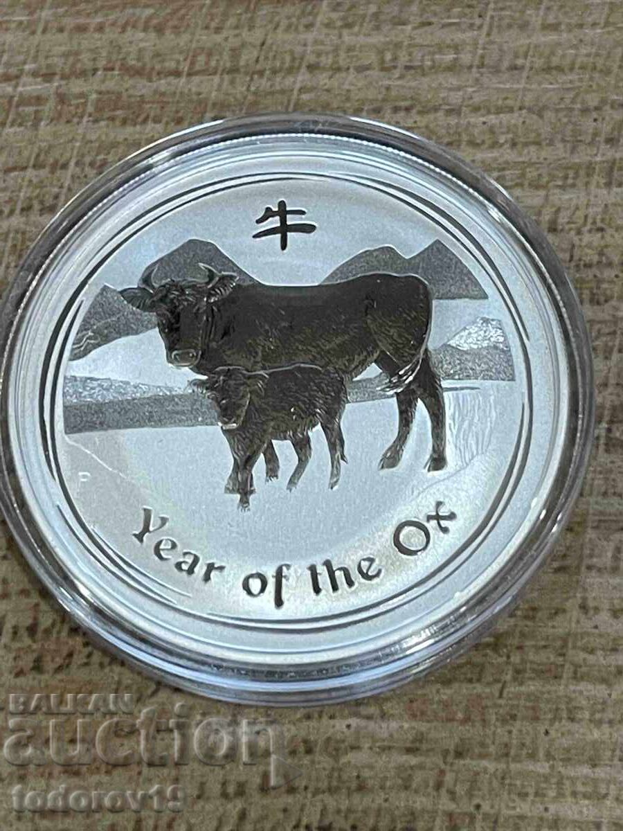 Аукцион Сребро 1 oz Годината на Вола 2009