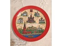 Farfurie veche rusească de perete, stil sovietic URSS, anii 1970