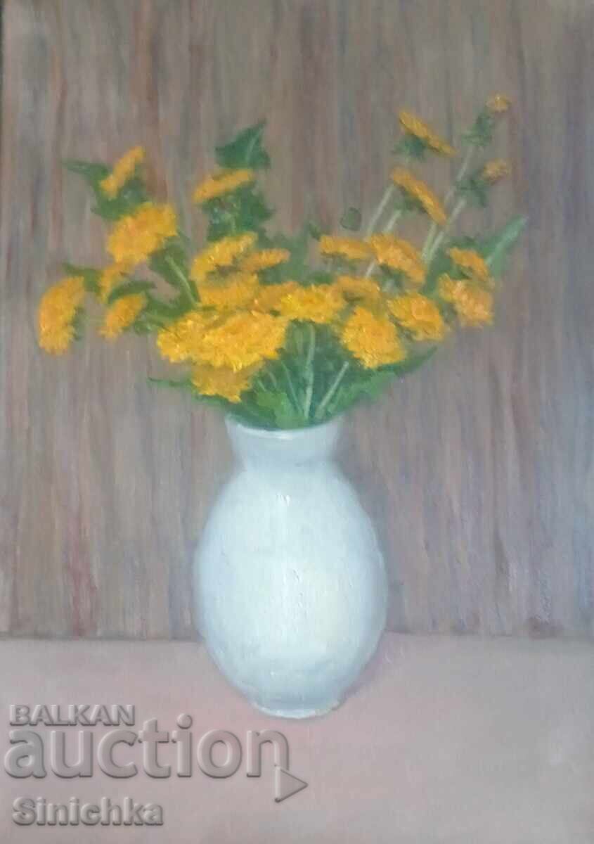 Авторска картина, маслена живопис. Цветя.