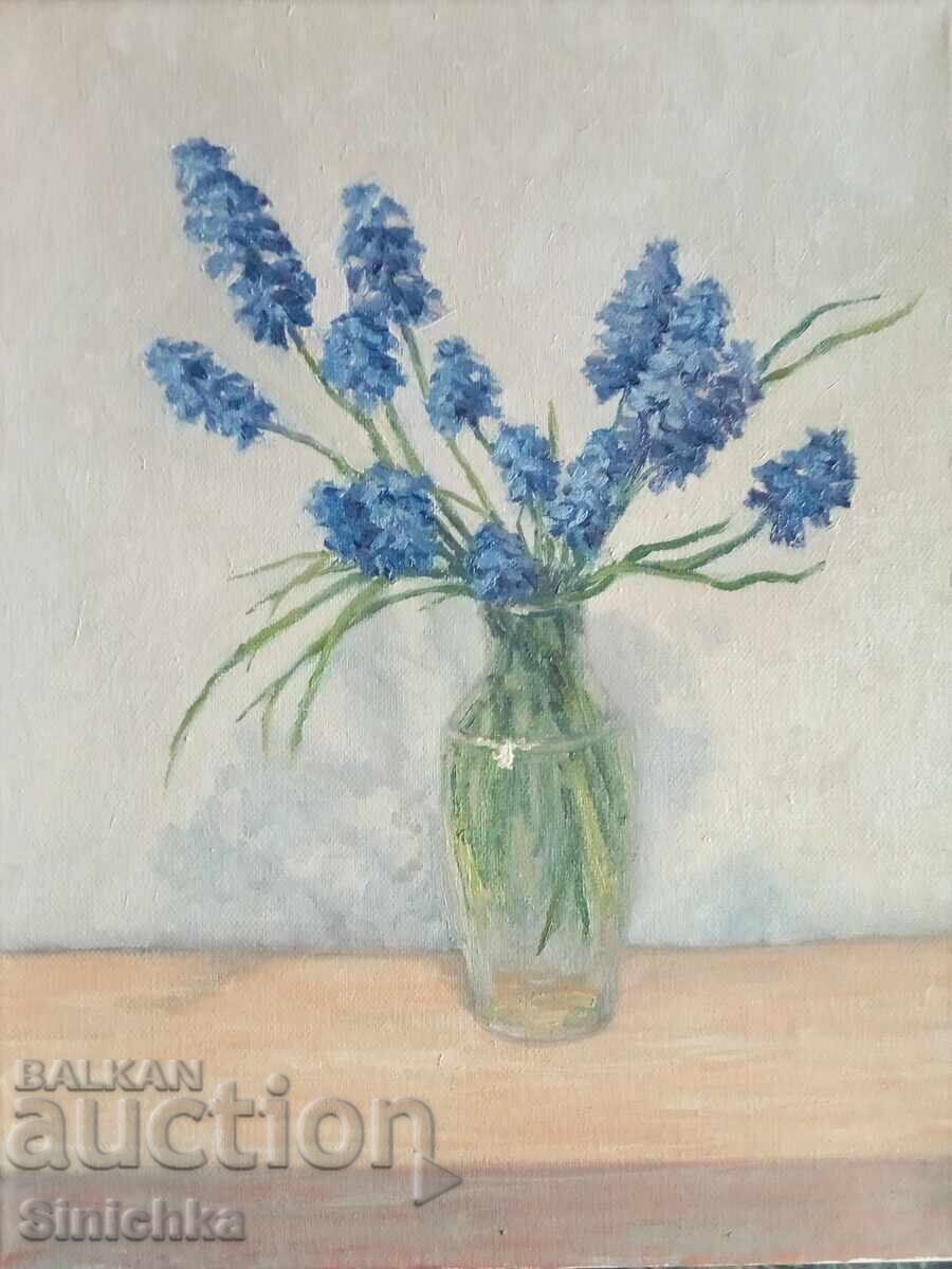 Авторска картина, маслена живопис. Цветя.