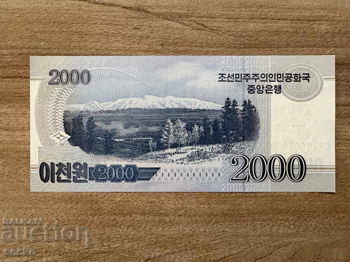 RPDC - 2000 won (2008) UNC, Specimen cu preț € 3.58 | 7.00 BGN