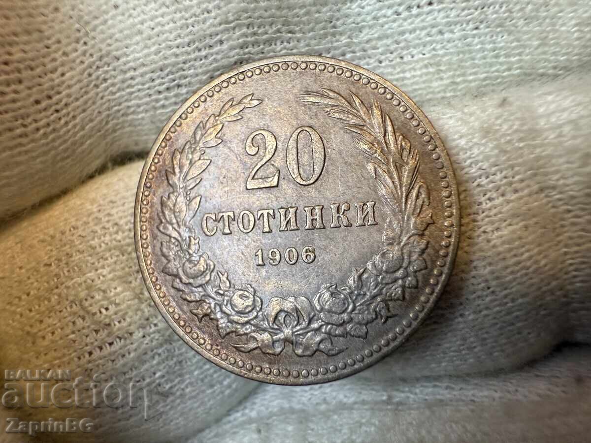 Kingdom of Bulgaria 20 Stotinki 1906