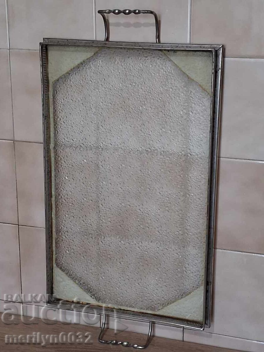 Δημοπρασία Παλιός γυάλινος δίσκος ταψί πιατέλα