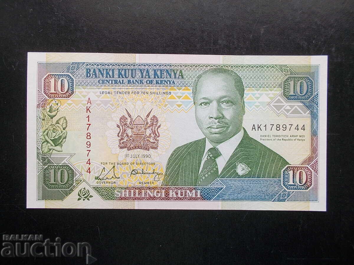 КЕНИЯ , 10 шилинга , 1990 , UNC