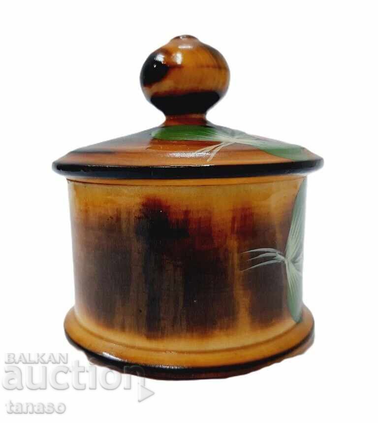 Cutie rotundă din lemn, pictată manual, cu capac (1.4) cu preț € 15.00 | 29.34 BGN