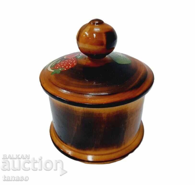 Livrarea Cutie rotundă din lemn, pictată manual, cu capac (1.4)