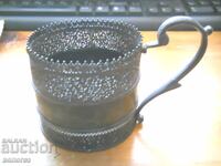 Античен сребърен филигранен подстаканник  - Царска Русия