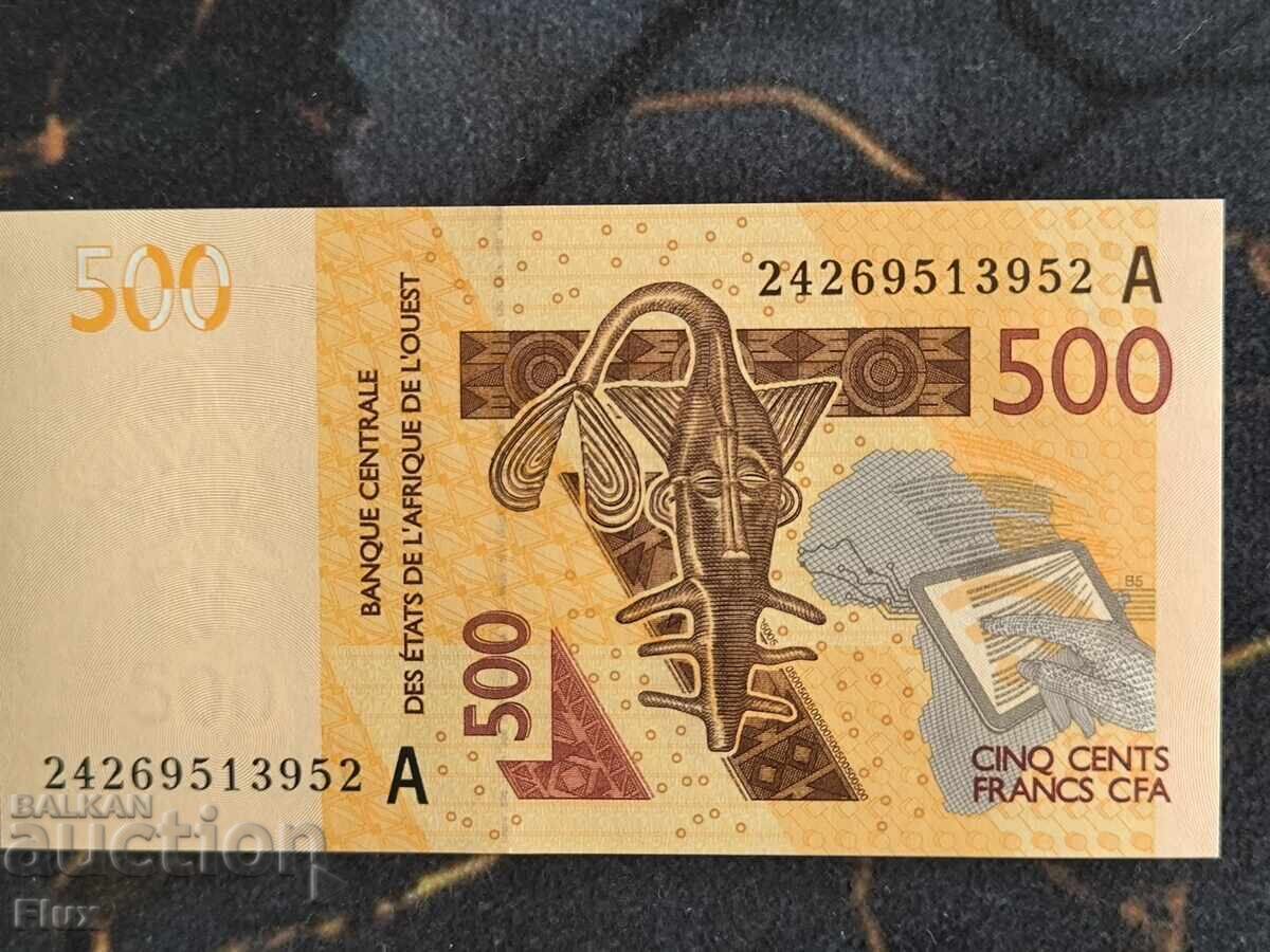 Bancnota - Coasta de Fildes - 500 franci UNC | 2012 cu preț € 5.00 | 9.78 BGN