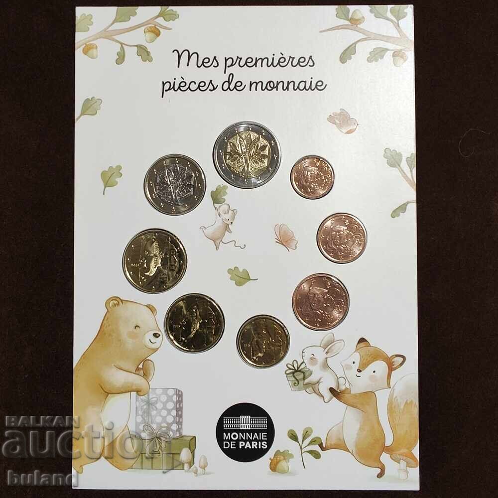 Franța Set Oficial BU Monede Euro 1 Cent până la 2 Euro 2025