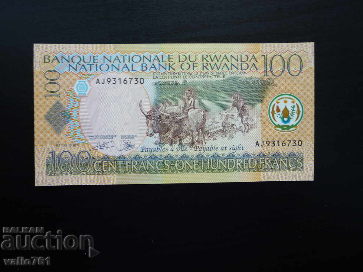 RWANDA 100 FRANCI 2003 NOU UNC