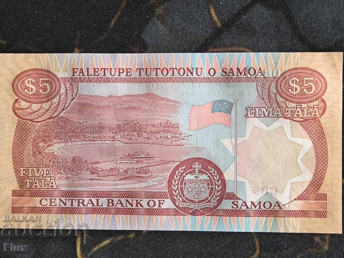 Bancnotă - Samoa de Vest - 5 Tala UNC | 2005 cu preț € 12.00 | 23.47 BGN