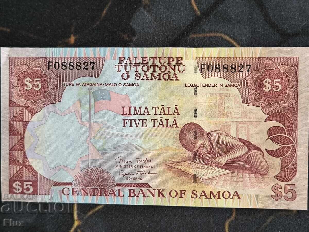 Bancnotă - Samoa de Vest - 5 Tala UNC | 2005