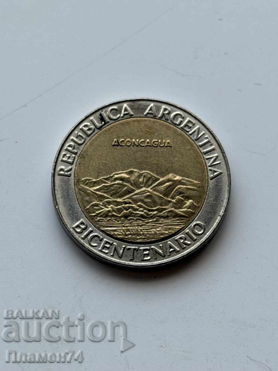 1 песо 2010 Аржентина Аконкагуа с цена € 2.50 | 4.89 лв.