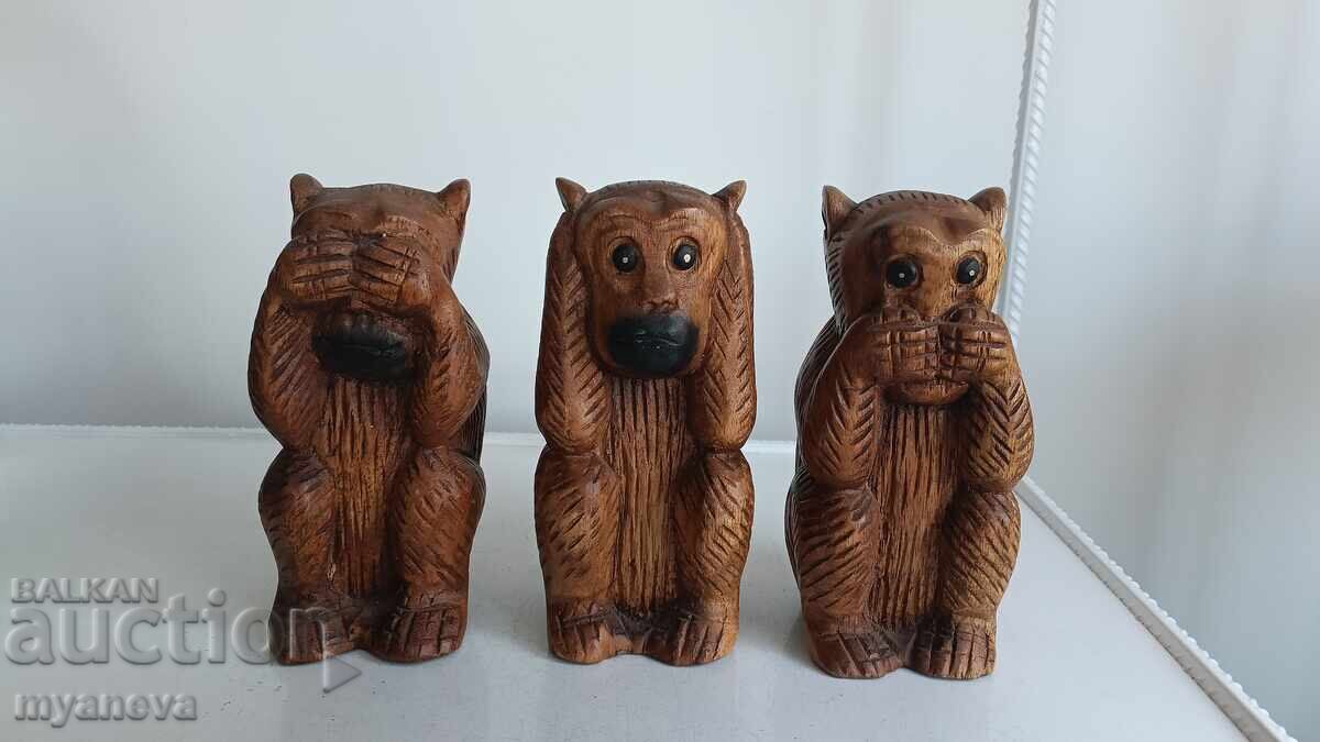 Trite mŭdri maĭmuni, dŭrvorezbi ot Indoneziya με τιμή € 50.00 | 97.79 BGN