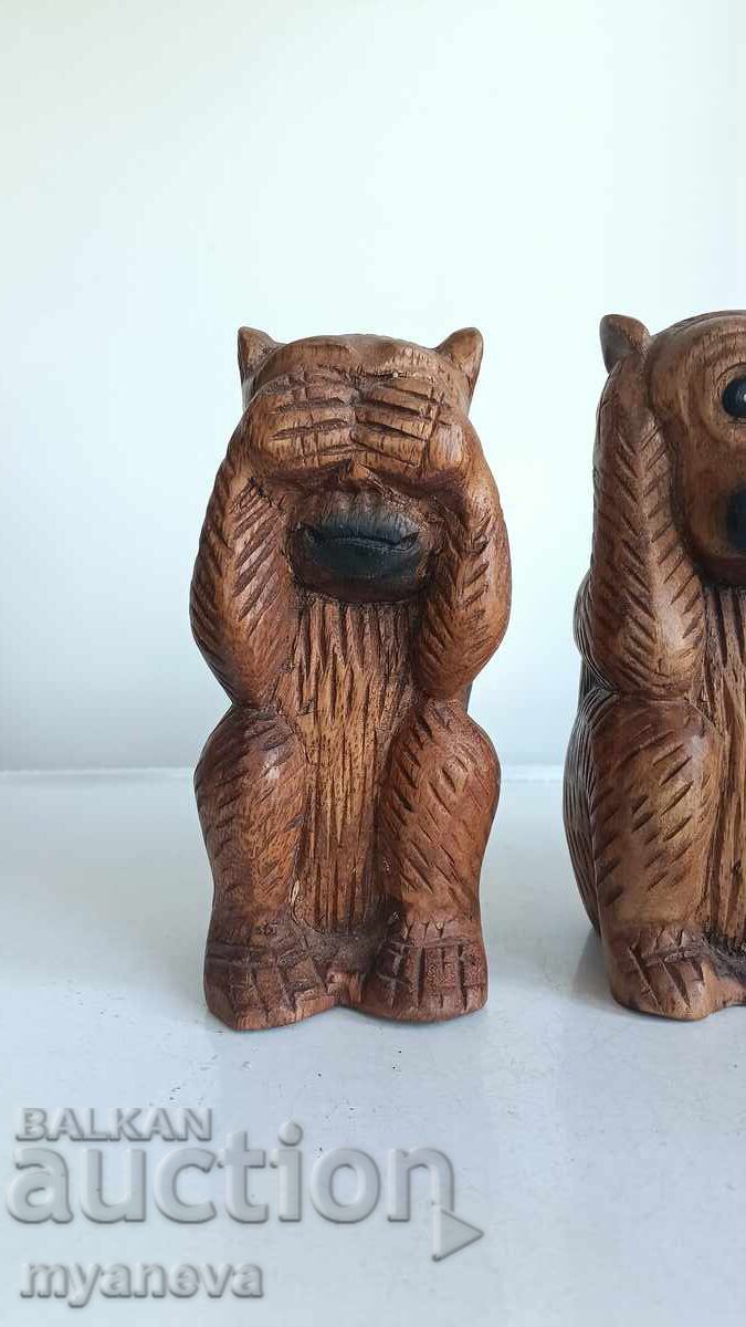 Δημοπρασία Trite mŭdri maĭmuni, dŭrvorezbi ot Indoneziya