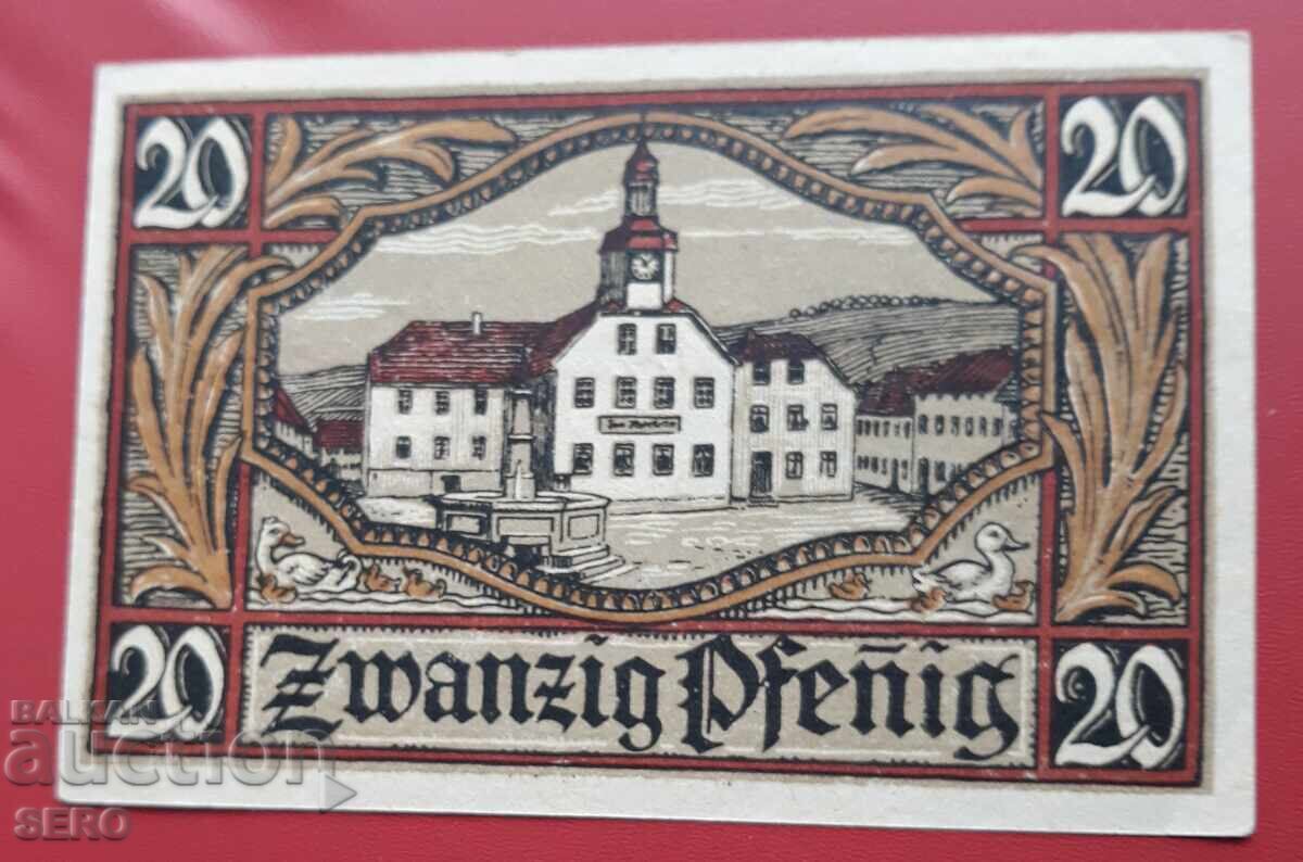 Bancnota-Germania-Thuringia-Remda-20 pfennig 1921