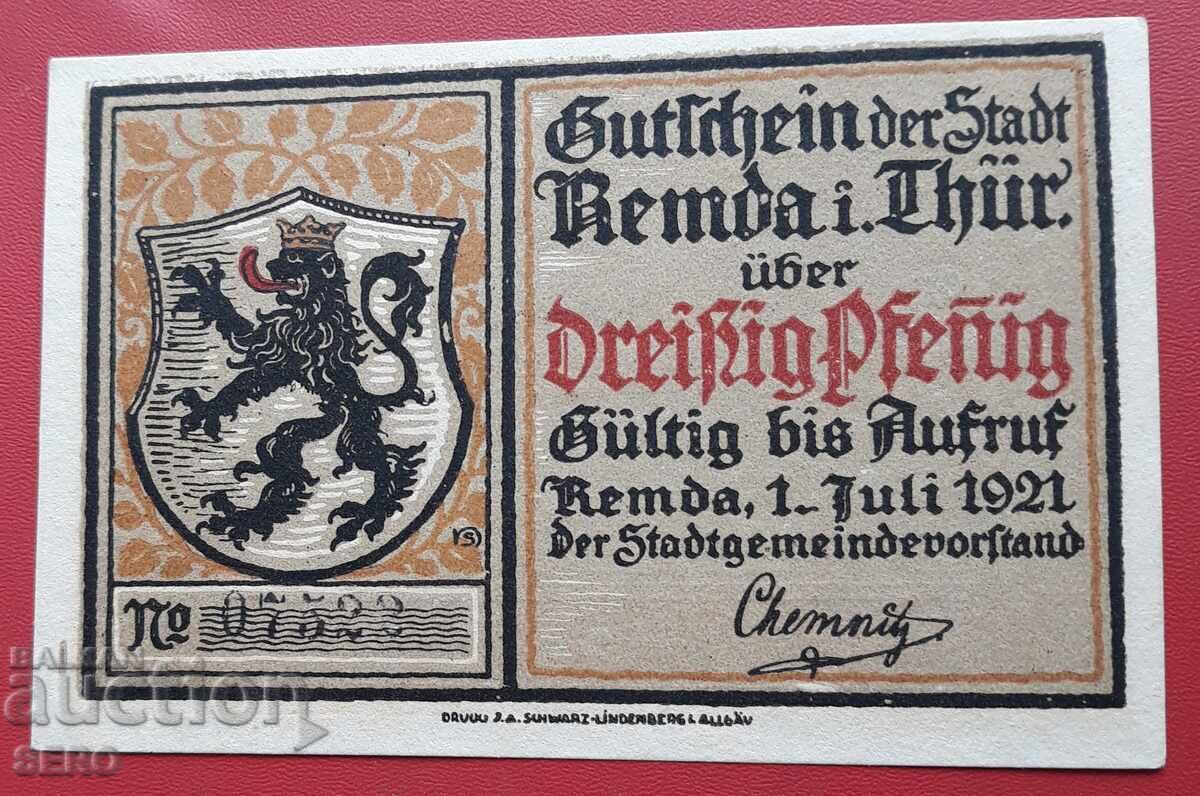 Bancnota-Germania-Thuringia-Remda-30 pfennig 1921 cu preț € 1.00 | 1.96 BGN