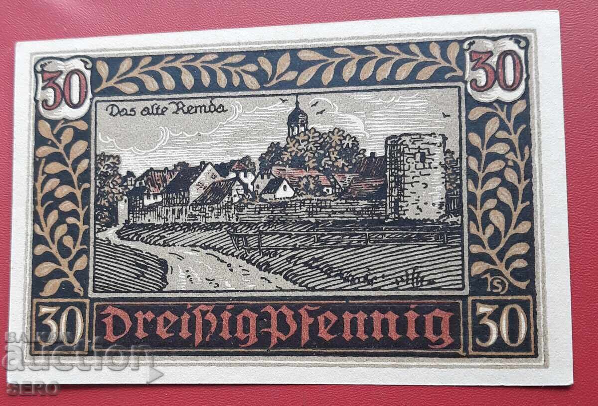 Bancnota-Germania-Thuringia-Remda-30 pfennig 1921