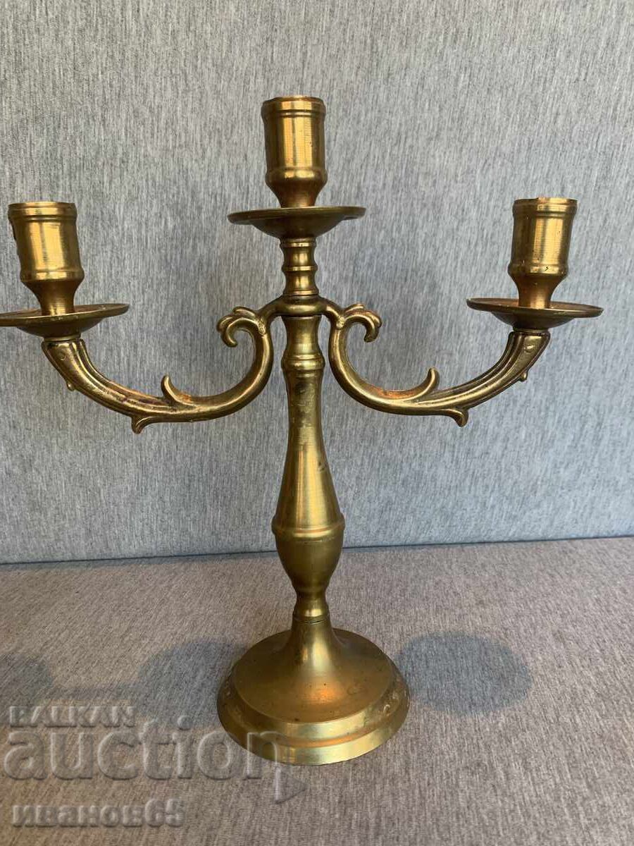 Μπρούτζινος πολυέλαιος με τρία μπράτσα - 5