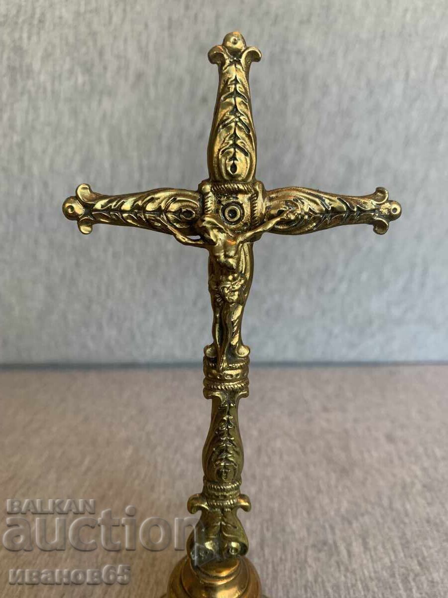 стар настолен бронзов кръст - 5