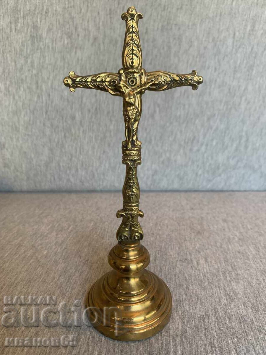 стар настолен бронзов кръст - 6