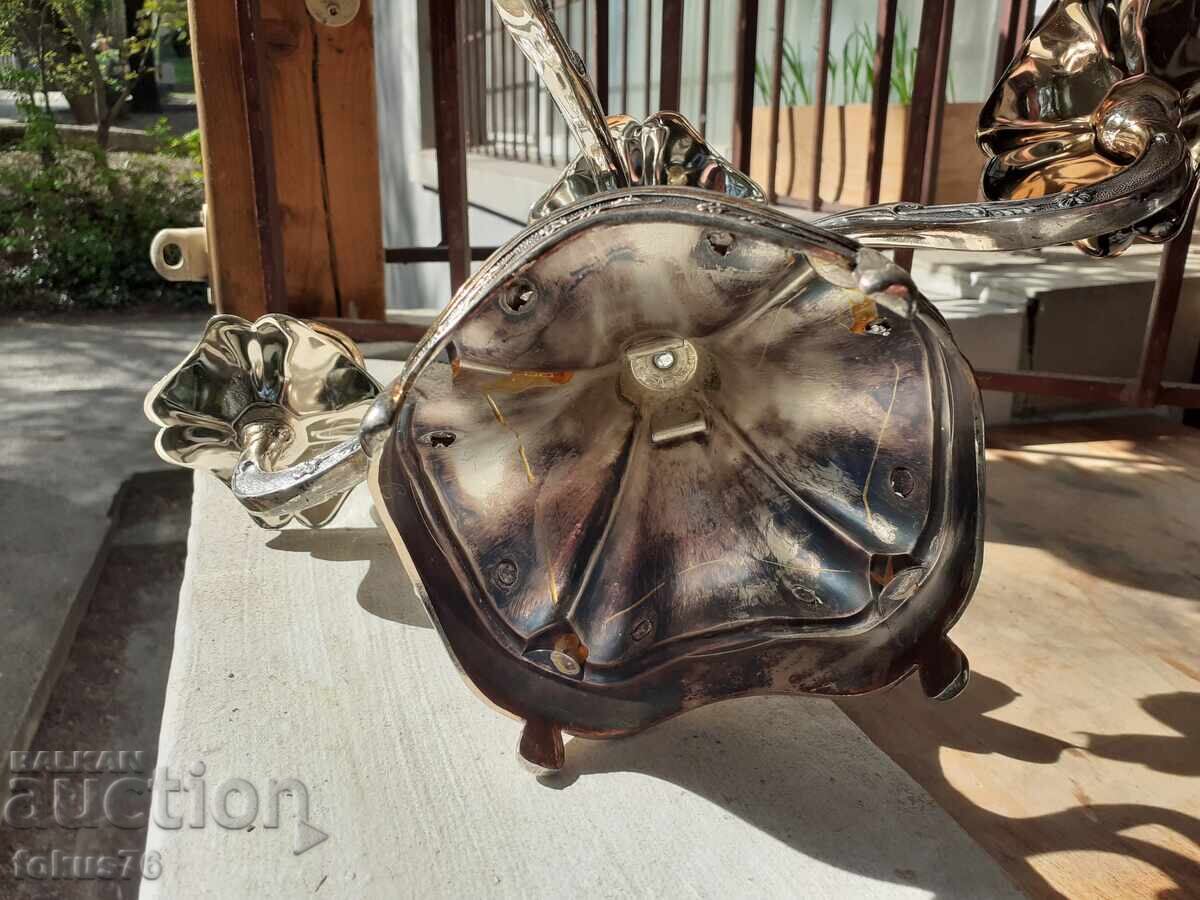 Страхотен модерен и изящен посребрен свещник - 5