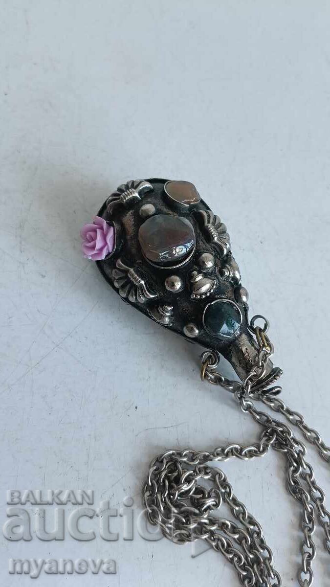 Antique necklace is a perfume bottle - 5