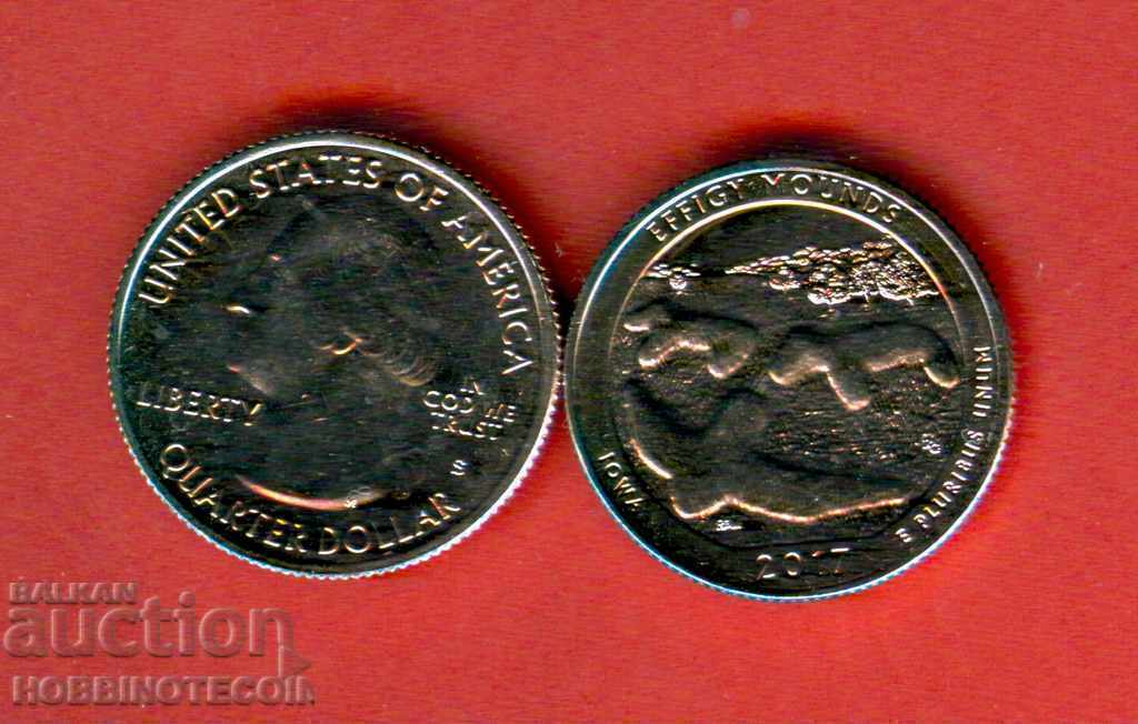 ΗΠΑ Η.Π.Α. Έκδοση 25 σεντ 2017 - S Effigy Mounds UNC