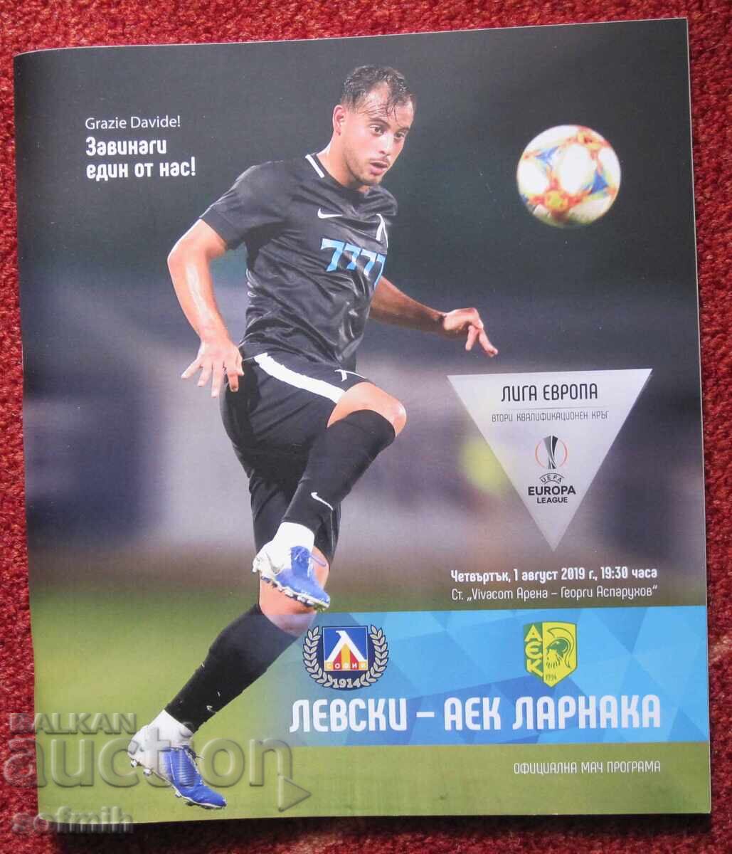 Program fotbal Levski AEK Larnaca