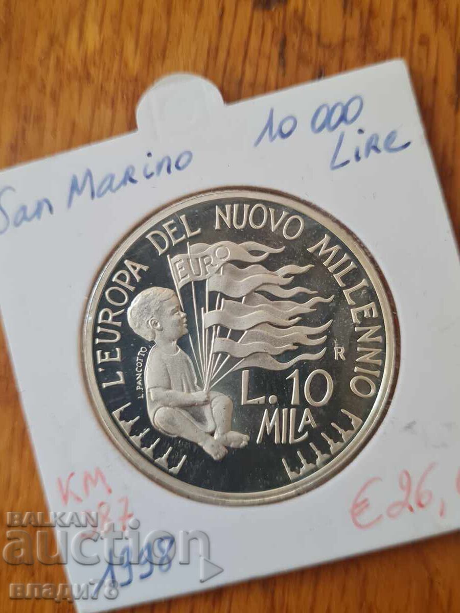 Ασημένιο νόμισμα 10000 λιρέτες 1998