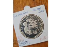 Monedă de argint 10000 lire 1998
