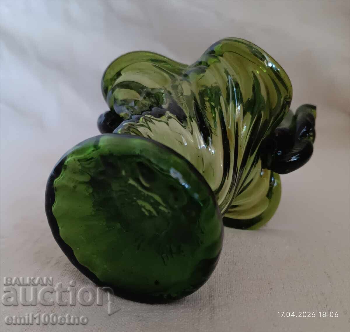 Bombonieră - coșuleț din sticlă masivă colorată, lucrat manual - 6