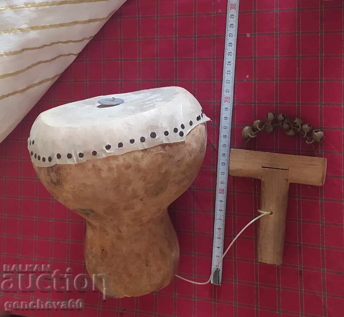 Livrarea Instrument muzical tobă Bakchu, tamburină - lucrat manual